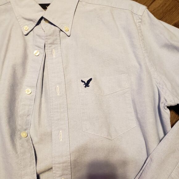 American Eagle Blue Button Down Men's Shirt Sz S - Picture 2 of 4